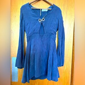 Line+Dot Blue Silk Dress